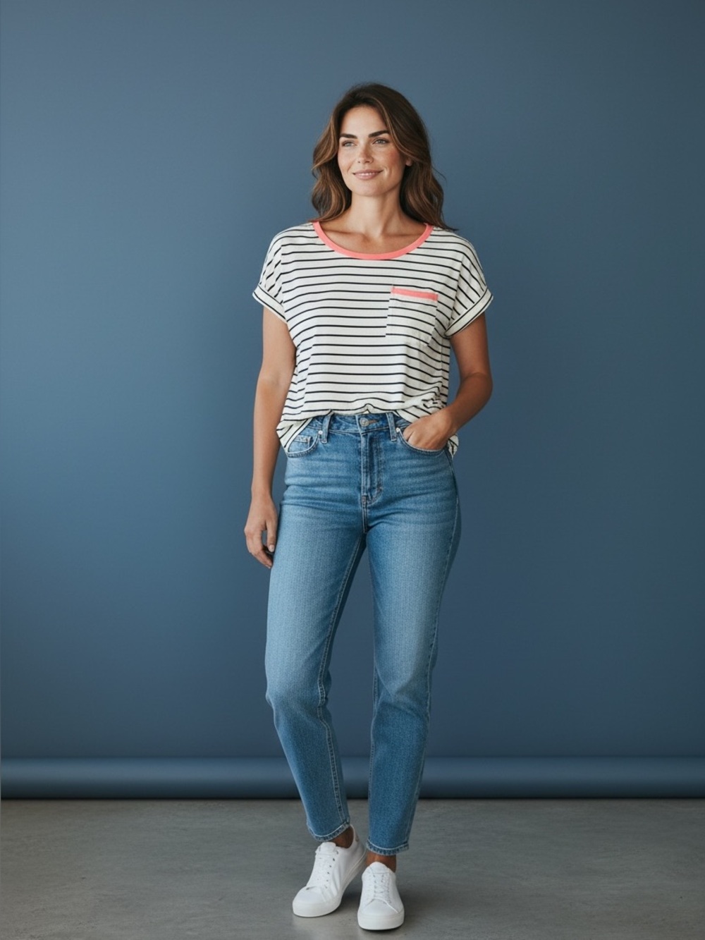 Papermoon One Pocket Button Back Knit Tee